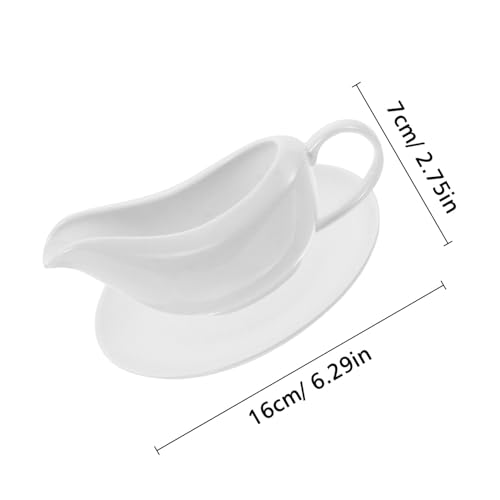 Saucière en céramique blanche avec plateau Tofficu pour table et cuisine - 3