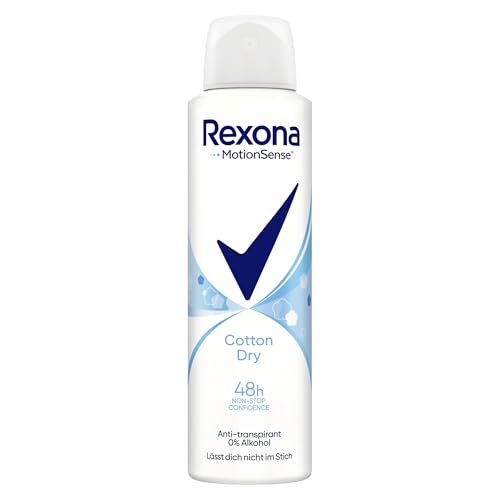 Rexona Women Anti Transpirant Spray Cotton Dry Deospray mit 48 Stunden Schutz gegen Körpergeruch und Achselnässe mit Anti-Transpirant-Technologie 6x 150 ml