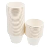 VERDANVERSE 50 piezas Unidades Vasos de Pulpa Desechables para Postres Pequeños Cuencos Biodegradables para Yogur y Helado Ligeros y Versátiles para Fiestas y Eventos