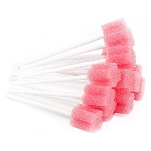 Wellgler's Sterile Sponge Mouth Swabs,Disposable Oral Swabs,Individually Wrapped (100pcs,Pink) Cover