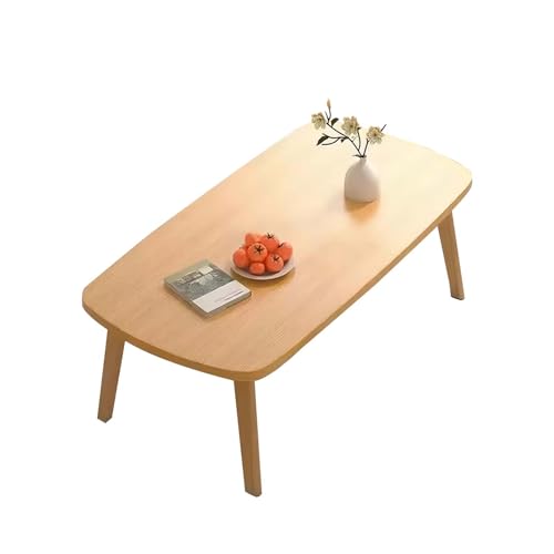 IDEALHOUSE 31.5 Large Folding Floor Desk for Sitting on Floor Small Collapsible Coffee Table for Small Spaces No Assembly Portable Laptop Desk for Bed Couch & Living Room Sturdy MDF Wood Grain