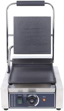 Commercial Electric Griddle, 1800W Panini Press Grill, Electric Stainless Steel Sandwich Maker Smooth Flat Surface Sandwich Toaster, Temperature Control 122°F-572°F for Hamburgers Steaks Bacons