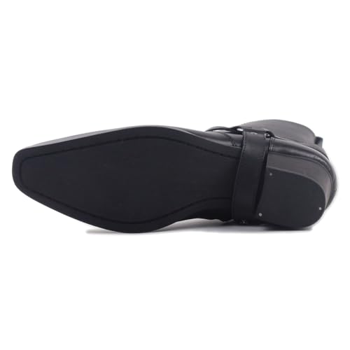 Image of Dress Boot for Men Heels Casual Chelsea Combat Ankle Chukka Boots Zipper Black JY002