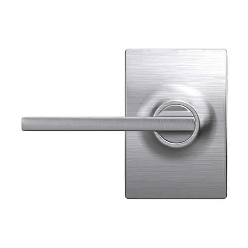 Image of SCHLAGE Latitude Hall /Closet Passage Door Handle, Reversible, Satin Chrome | Hall or closet lever door handle with no lock, Easy to install, Certified durability, Universal fit