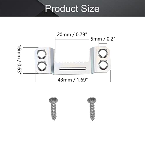 Image of MroMax 100PCS Sawtooth Picture Hangers Iron Picture Hangers 1.69 inch x 0.63 inch 4-Hole Picture Frames Hangers for Hanging Clock Paintings Artwork Picture Frame Hook Photos Silver