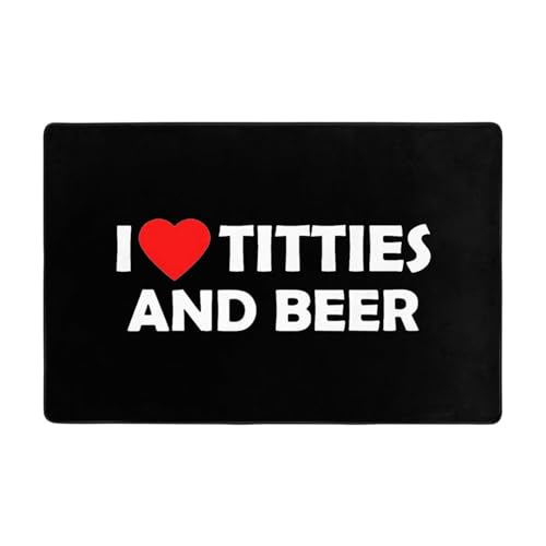 Tappeti I Love Titties And Beer Zerbino Ultraresistente Tappeto Asciugapassi Facile da Pulire Zerbini 40X60Cm per Camera da Letto, Bagno, Ingresso