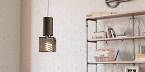 Eglo Spiral filament LED lamp, vintage E27 light bulb in black and transparent, dimmable lighting, 4 watt, 50 lumens - Image 3
