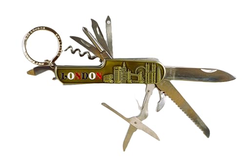 Compact London Landmarks Multifunctional Tool kit Keyring | 11 Functions, Stainless Steel Keychain | Travel Souvenir Multi-Tool