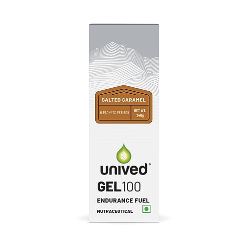Image of Unived Gel 100 - Vegan Energy Gel for Endurance Athletes Runners & Cyclists - 100kcal - Salted Caramel - Pack of 6