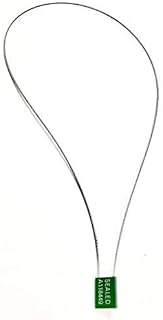 AVG Packaging Supplies Green Galvanized Steel Lock Seals - Self-Lock Pull Tight Adjustable Metal Cable for Truck Doors, Trailers, Cargo, Containers - 40â€ Long, 1/12â€ Thick, 2mm (10ct)