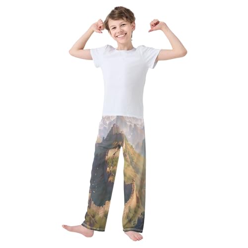 Boys' Pants The Great Wall Sky Long Bottoms Jogger Pants Elastic Waist Trousers with Pockets S-XL2