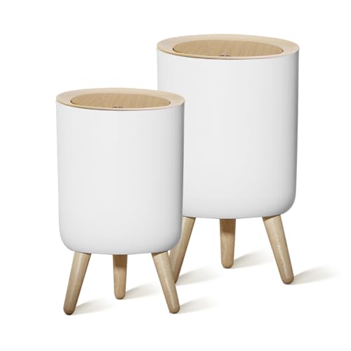 2 Pack Canecas de Basura con Tapa Presion y Diseño Moderno