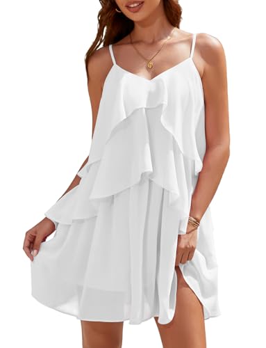 DRESSTELLS Women's Cocktail Ruffle Tiered Dresses, Formal Wedding Guest Homecoming Party Mini Dress