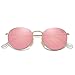Produktbild SOJOS Mode Rund Polarisiert Damen Herren Sonnenbrille Mirrored Linsees Unisex Sunglasses SJ1014 mit Gold Rahmen/Rosa Linse