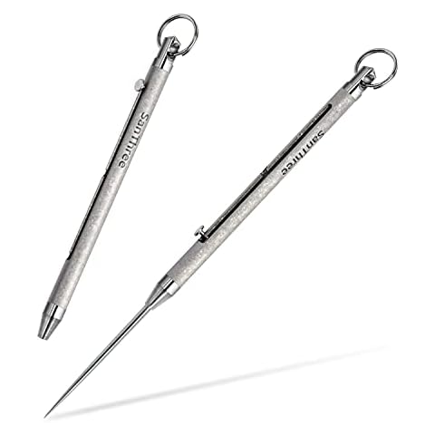 SanThree Titanium Toothpicks with Toothpick Protective Holder, Keychain Portable Reusable Metal Toothpicks for Outdoor Camping Fruit Picks Tooth Clean - Ideal Christmas Gifts Cover