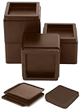 Utopia Bedding Bed Risers 3 Inch - Pack of 4 - Furniture Risers with Anti Slip Foam & Rubber Pad - Stackable Bed Lifts Risers Heavy Duty for Sofa, Bed, Table, Couch & Chair (Brown)