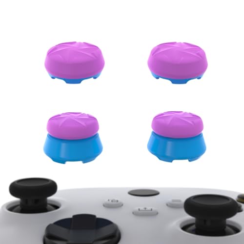 Image of PlayVital FPS Thumbstick Extenders for Xbox Series X /S & Xbox One Controller, 2 High Raise + 2 Mid Dome Joystick Caps, Thumbs Pro RAZOR Thumb Grips - Orchid Purple & Heaven Blue