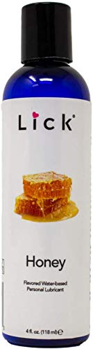 Lick Honey Flavored Lube, Water-Based for Sex, 4 oz - Edible Lube