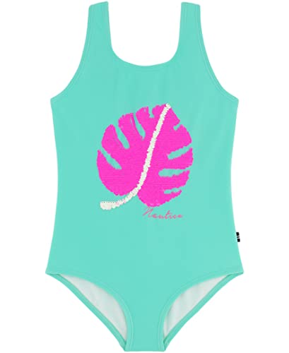 Nautica Girls' One-Piece Swimsuit with UPF 50+ Sun Protection, Quick Drying Bathing Suit, Cockatoo Palm, 5