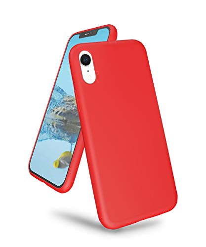 Coque iPhone XR rouge en silicone liquide gel ultra fine