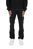 mnml V244 Cargo Baggy Denim pour homme, noir vintage, 48