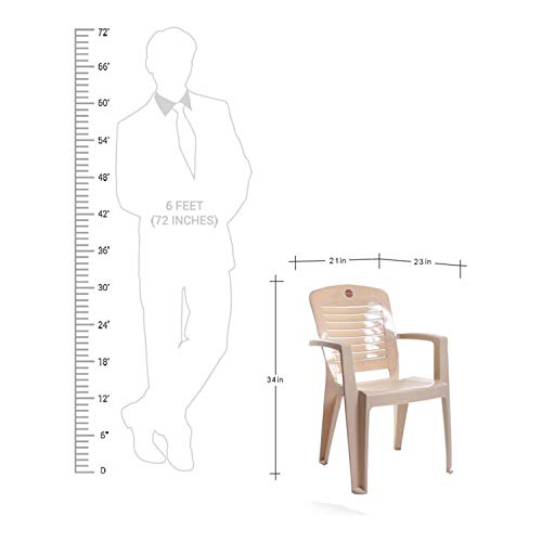 Image of CELLO Lumina Chair Set Pack of 2 - Marble Beige | Strong and Durable | Easy to Clean | Chair for Living Room, Bed Room, Kitchen, Office Room, Outdoor | 3 Years Warranty