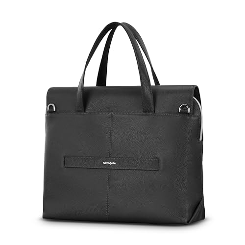 Image of Samsonite Mobile Solution 2 Convertible Pebbled Leather Briefcase Laptop Bag with Crossbody Strap, Padded Sleeve