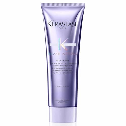Acondicionador suavidad y brillo Deliplus con queratina todo tipo de cabello Kérastase Blond Absolu, Acondicionador Anti Rotura Para Pelo Dañado y Decolorado, Con Ácido Hialurónico, Cicaflash, 250 ml