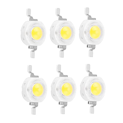 100 piezas 1W de alta potencia LED Beads Chips de diodo emisor de luz SMD para accesorios de iluminación de bricolaje,Chip LED, componentes de lámpara de bombilla LED(Blanco/6000~6500K), Cuentas
