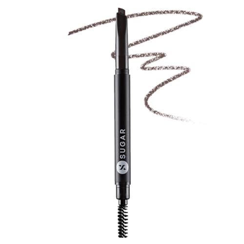 SUGAR Cosmetics Arch Arrival Brow Definer with Premium Spoolie, Waterproof Eyebrow Pencil - 02 Taupe Tom (Grey Brown)