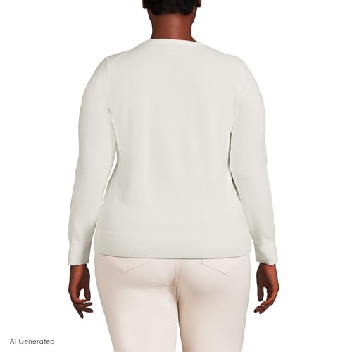 Image of Lands' End Women's Fine Gauge Cotton Cardigan Sweater