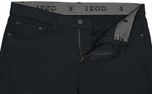IZOD Mens Mid-Weight Comfort Stretch Knit Denim 5 Pocket Pant (40W x 32L, Black)4