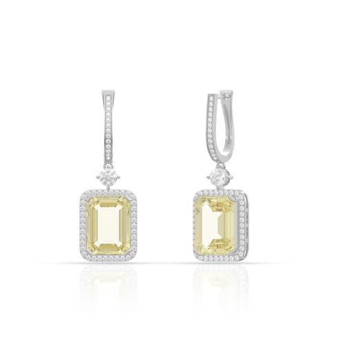 Image of 925 Sterling Silver Dangle Earrings for Women | AAA Cubic Zirconia Silver Drop Earrings | Rhodium Plated Anti-Tarnish Hypoallergenic Jewellery | Lightweight Fashion Earrings | Birthday, Anniversary & Rakhi Gift