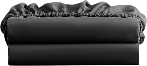 Image of Crescent 2 Pack 100% Micro Fiber Super Soft and Comfy Fitted Crib Sheets for Standard Crib and Toddler Mattresses, Hypoallergenic, Breathable for Boys and Girls, Black, 28 inch x 52 inch with 8 inch Deep Pockets