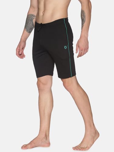 Image of Dollar Cotton Rich Fabric Solid Men's Shorts | Contrast Piping | One Side Zipper Pocket with Embossed Branding | Self Waistband with Drawcord | Wide Array of Attractive Colours