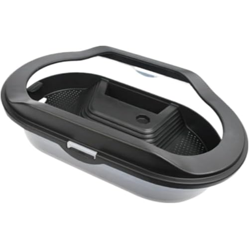 Wnbsiue水槽 亀 亀の水槽 飼育ケース かめ カメ 大きい蓋付き水交換超簡単 3層構造 脱出防止 透明 軽量 透気 両生箱 ケージ カメ 飼育セット リクガメ 半水棲ガメ ボックス (ブラック,大きい)