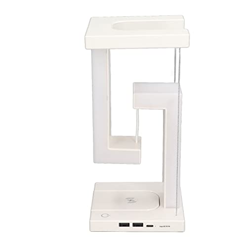 Jiawu Lampe de Bureau à Lévitation Magnétique, Lampe de Bureau à LED Flottante Créative, Lampe de Chevet Anti-gravité équilibre Veilleuse Chargeur sans Fil pour...