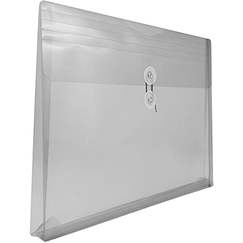 JAM PAPER Envelopes de plástico com fecho de botão e cordão - livreto de letras - 247,6 x 330,2 mm (