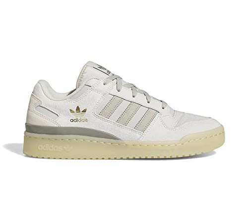 Image of adidas Originals Men Leather Forum Low CL Basketball Shoes, Talc /Sesame /Clay, UK-12
