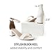 J.Adams Daisy Heeled Sandals for Women – Wide Ankle Strap Low 2 Inch Kitten Short Block Heel, Open Toe Dress Shoes – Chunky Heels for Bridal, Wedding, Parties – Dressy Platform Sandals, Women's Shoes