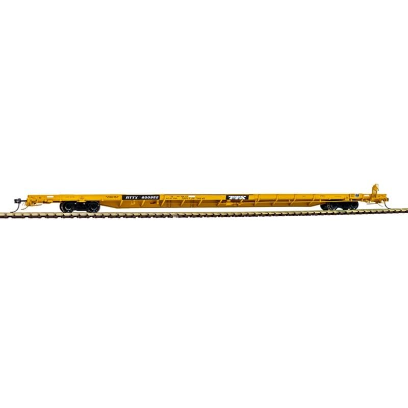 Atlas HO Scale ACF 89' F89-J Flatcar/Triple Hitches TTX/RTTX (Yellow) #601024