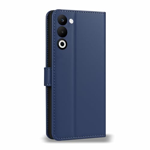 Image of AIBEX Shock Proof Flip Compatible for Oppo A5 5G / Oppo K13x 5G Flip Cover Leather Finish | Inside TPU with Card Pockets | Wallet Stand | Complete Protection Flip Case - Blue