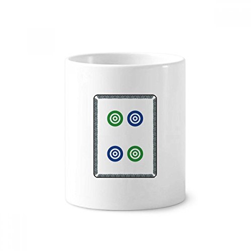 Gobelet mahjong en céramique pour organiser votre bureau ou vos brosses à dents avec style