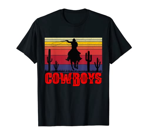 Kids Rodeo Cowboy Wranglers Horse Retro Vintage Sunset T-Shirt