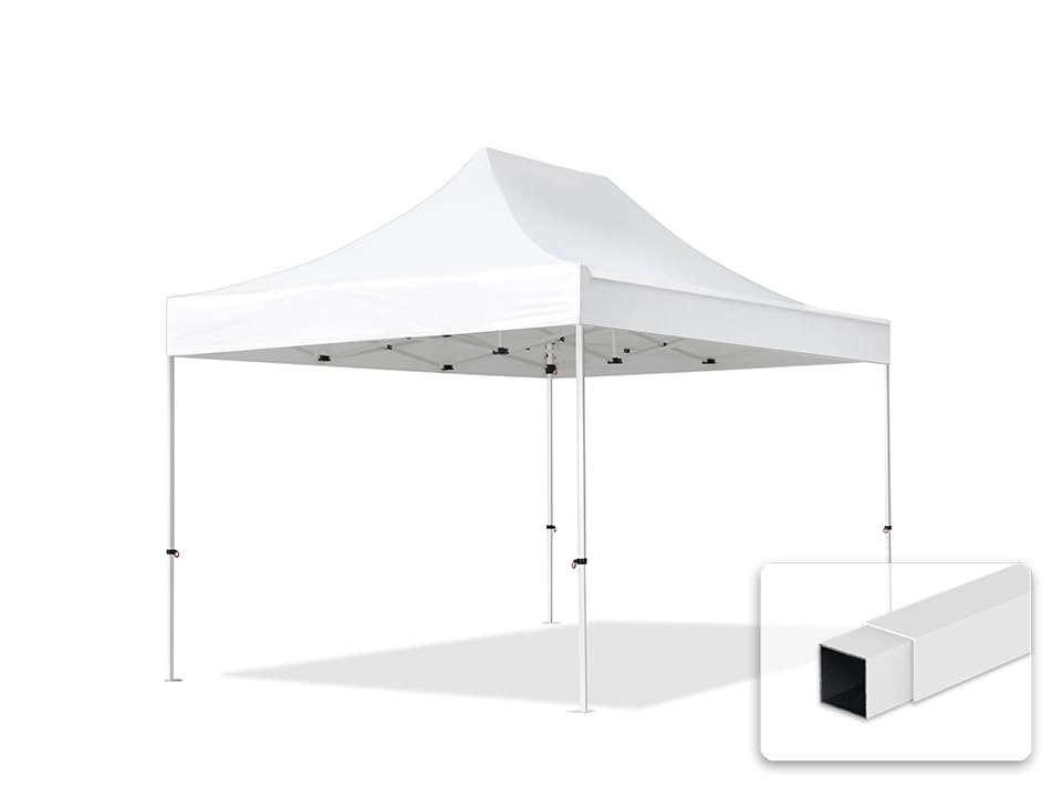 TOOLPORT Faltpavillon Faltzelt Pavillon Klappzelt 3x4,5 m - 700N Plane + Stahlgestänge - Zelt Partyzelt Gartenzelt Sonnenschutz Markstand Popup, ohne Seitenteile, weiß