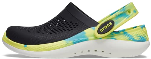 Crocs Kids' LiteRide Clog , Black/Multi, 1 Little Kid