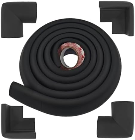Wall Edge Corner Guards | 5m Long Yellow & Black Safety Bumper, Self-Adhesive Foam Padding
