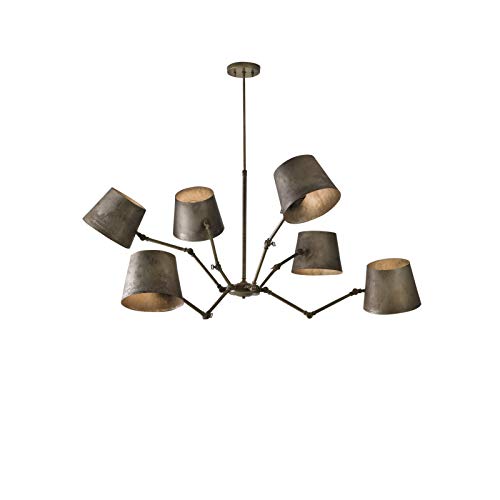 Preisvergleich Produktbild Reporter Hängeleuchte antikeisen / Handgefertigt in Italien / Pendelleuchte Retro Vintage Dimmbar / Lampe E27