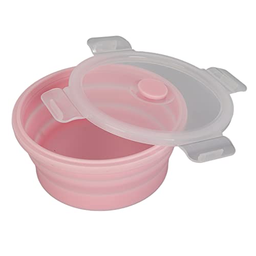 Dog Bowl Pet Collapsible Bowl with Lid, Collapsible Dog Water Bowls for Cats Dogs Portable Pet Feeding Watering Dish for Walking Parking Traveling (Pink)