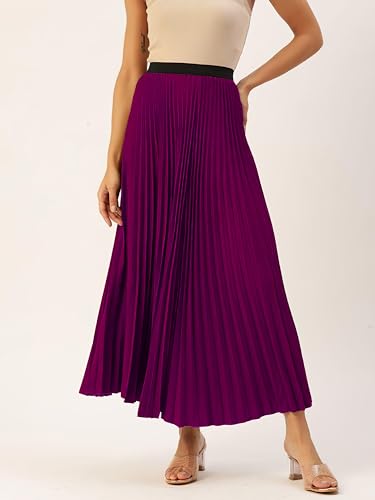 Image of OTABU | Women Accordian Pleat Maxi Flared Skirt